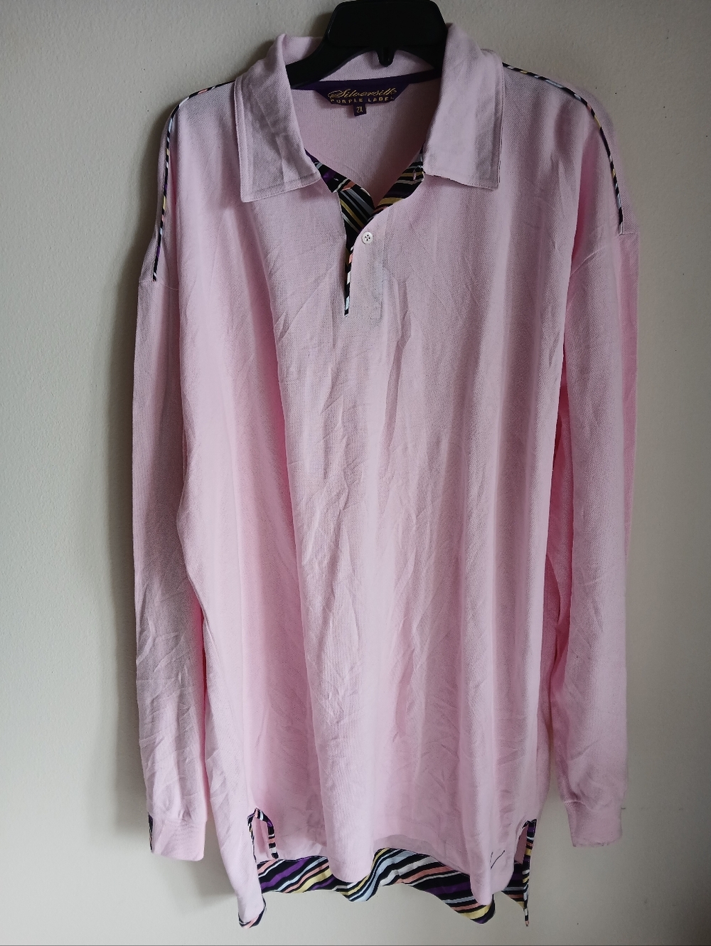 Silversilk Purple Label Polo Pink 2X Men's